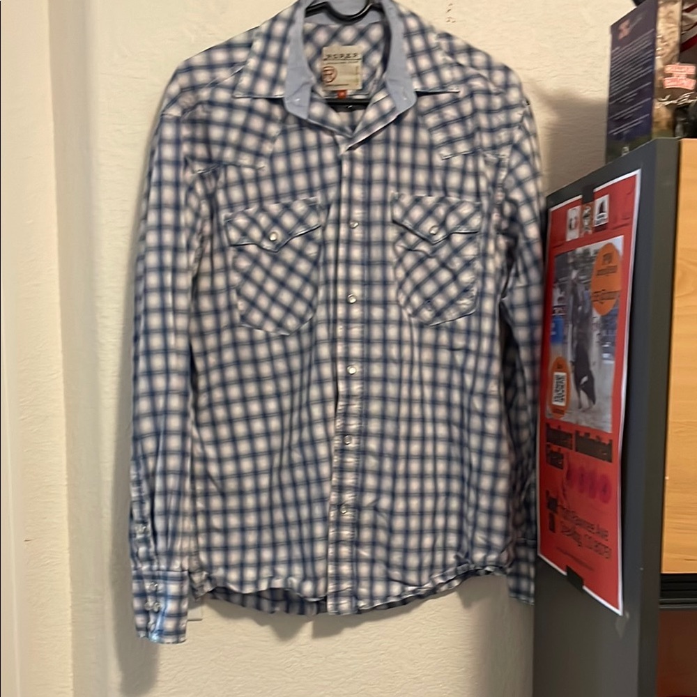 Men's Blue Plaid Shirt